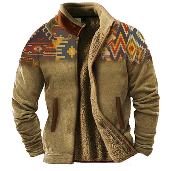 Fashion Casual Men's Fleece Jacket Coat - Image 10