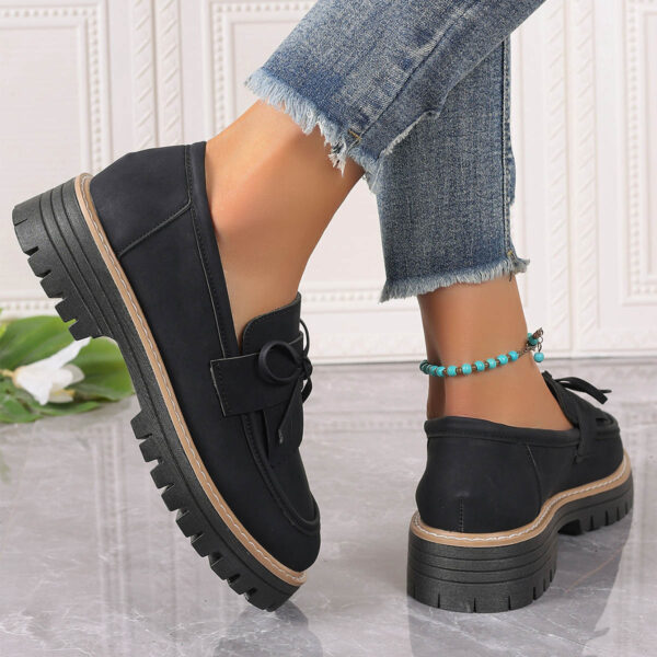 Fashion Buckle Loafers For Women British Style Height-increasing Thick-soled Casual Shoes - Image 4