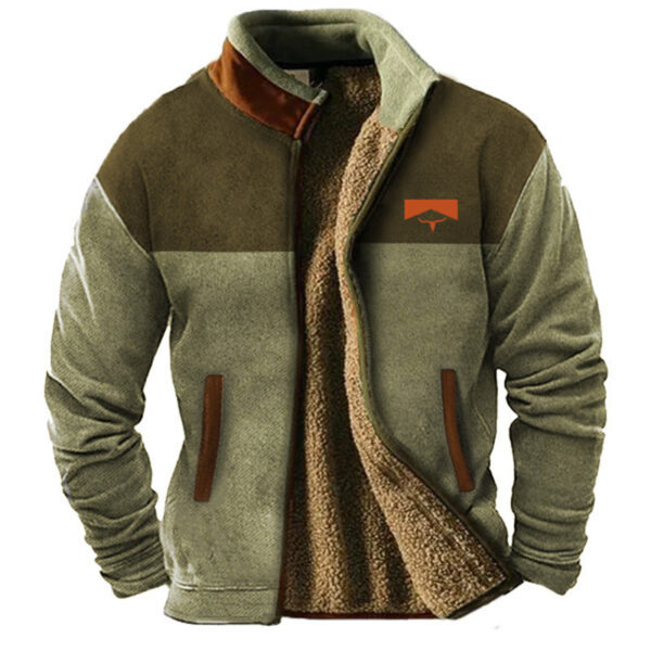 Fashion Casual Men's Fleece Jacket Coat - Image 6