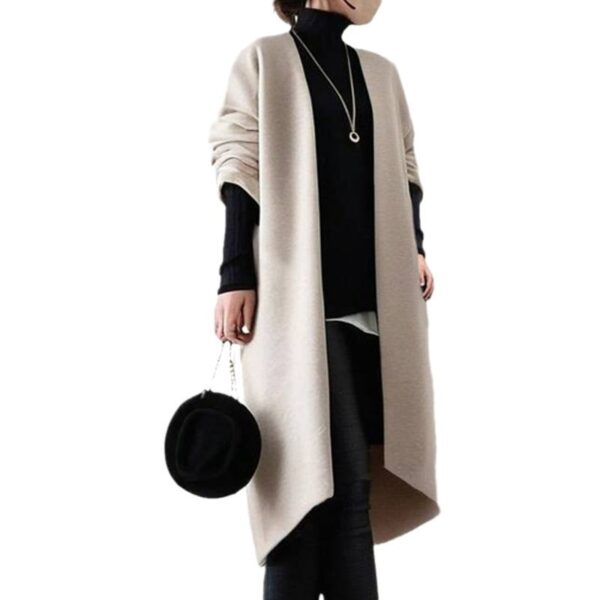 Women's Long Sleeve Mid-length Woolen Coat - Image 5