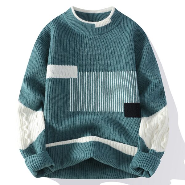 Men's Fashion Colorblock Knitwear Winter - Image 3