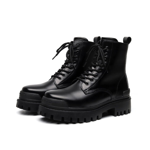 Youth High-top Round Head Mid-calf Thick Bottom Mid Heel Martin Boots - Image 3