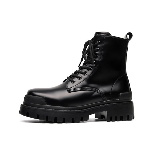 Youth High-top Round Head Mid-calf Thick Bottom Mid Heel Martin Boots - Image 4