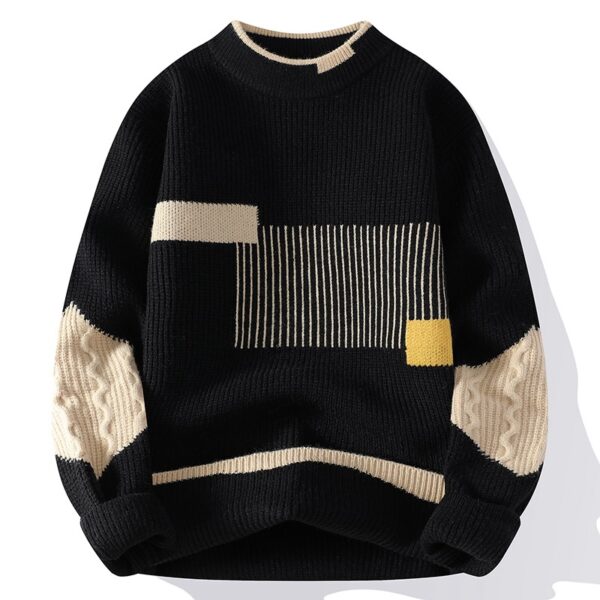 Men's Fashion Colorblock Knitwear Winter - Image 2