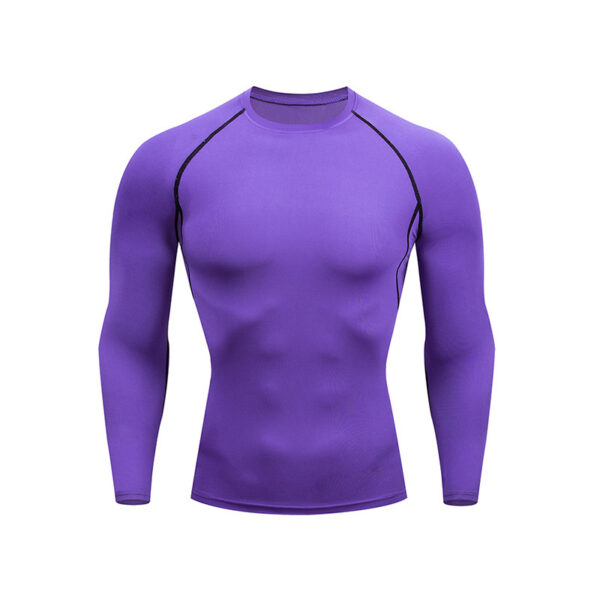 Workout Top Outdoor Sports High Elastic Cycling Training Breathable Tight Colorful Long Sleeve - Image 2