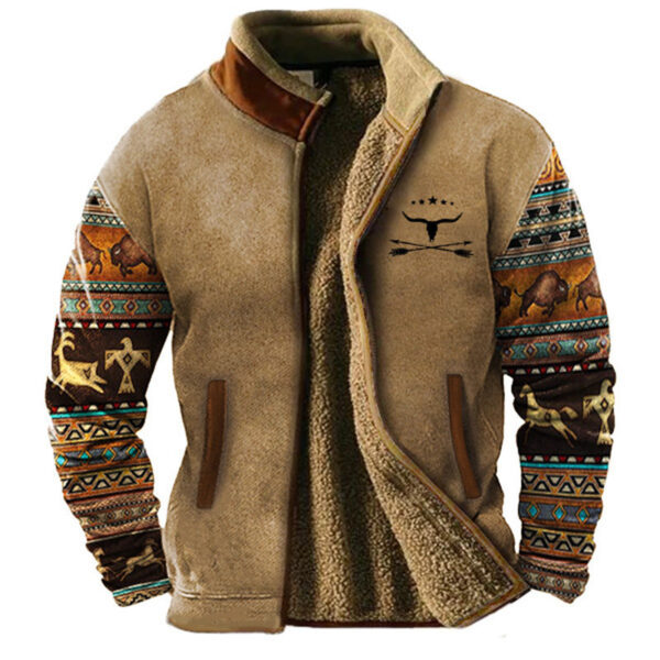 Fashion Casual Men's Fleece Jacket Coat - Image 2