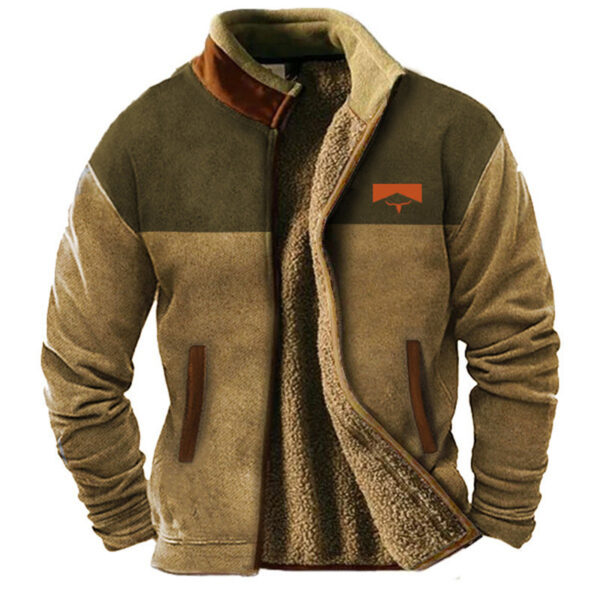 Fashion Casual Men's Fleece Jacket Coat - Image 7