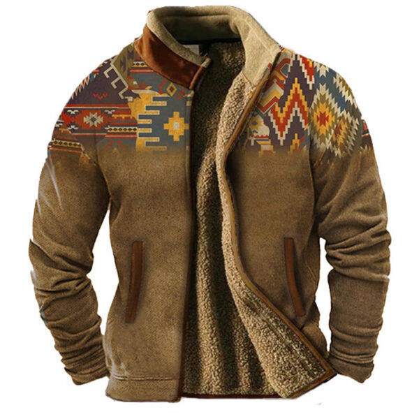 Fashion Casual Men's Fleece Jacket Coat - Image 9