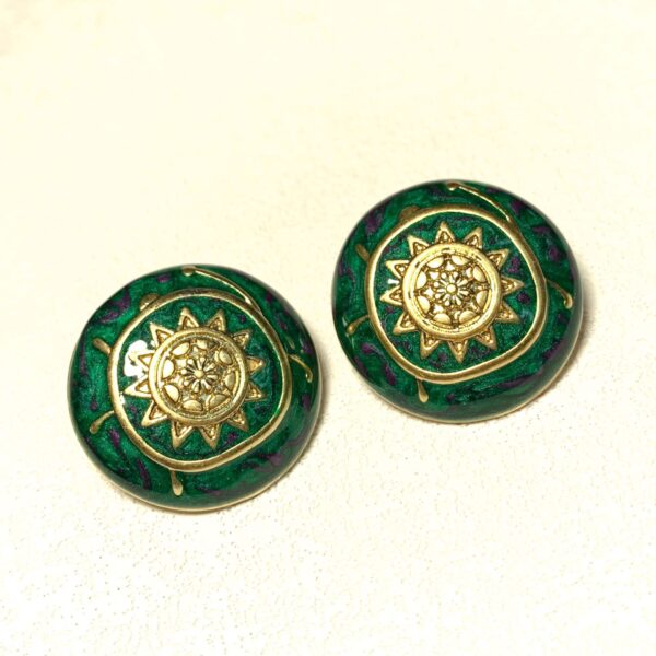 Gilding Ornament Four-leaf Clover Drop Oil Enamel Ear Studs - Image 4