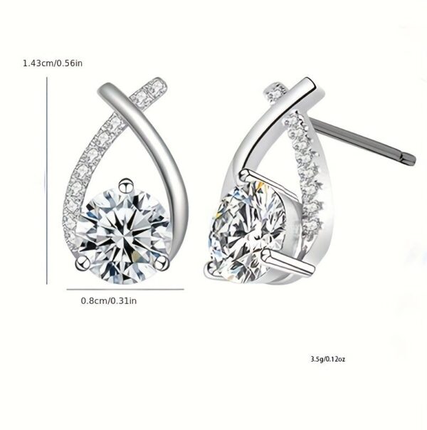 CT Mozambique Diamond Solid Silver 18K White Gold Plated Minimalist Beauty Tail Earrings - Image 4