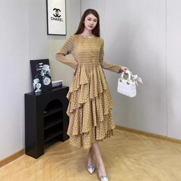 Long Sleeve A- Line Skirt Slimming Fall Women's Clothing - Image 9