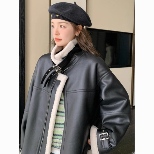 Motorcycle Clothing Coat Lamb Winter Loose - Image 4