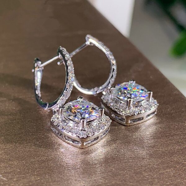 Fashion Simple Square Round Diamond Female Special Interest Earrings - Image 3