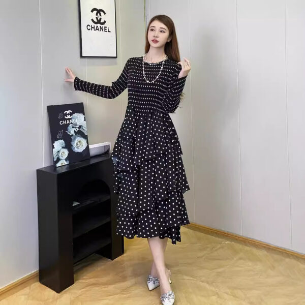 Long Sleeve A- Line Skirt Slimming Fall Women's Clothing